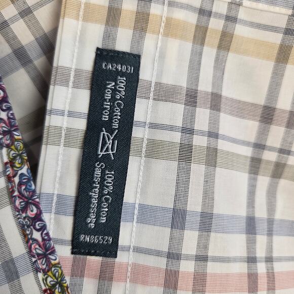 Leo Chevalier Men’s Short Sleeve Shirt LT Large Tall Plaid NWT Cotton Laos - Picture 10 of 14